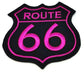 Parche Bordado Carretera Route 66 Negro Fucsia - URA Moto