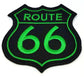 Parche Bordado Carretera Route 66 Negro Verde - URA Moto