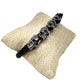 Pulsera acero piel Seis Calaveras (20cm) - URA Moto