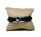Pulsera Acero Piel Trenza Yin Yang (17cm) - URA Moto