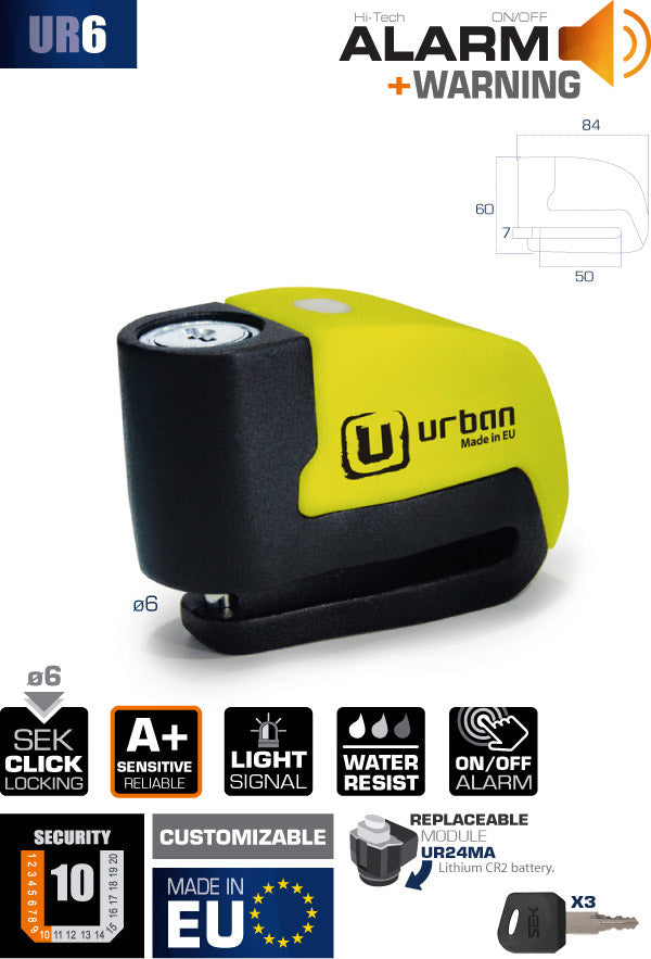 Antirrobo Alarma Moto Urban UR6 - URA Moto